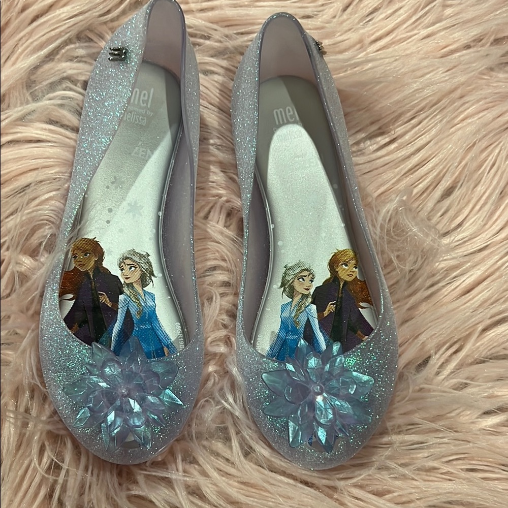Mini Melissa Glitter Kids Shoes with Frozen Design